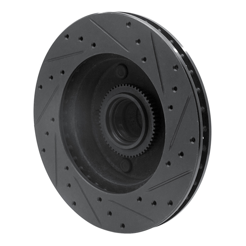 Ford E-150 Econoline Brake Rotor (1) - Front Left - R1 Concepts - Drilled & Slotted - Black - `94-`03